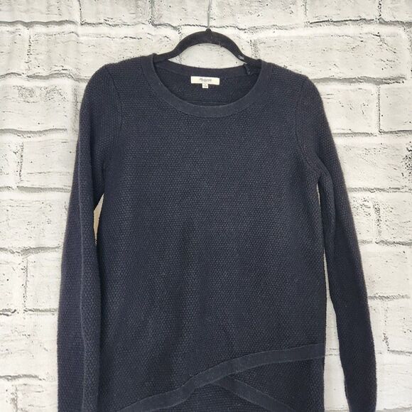 Madewell Black Feature Pullover Knit Crew Neck Sweater Women's Size Small - Picture 3 of 11